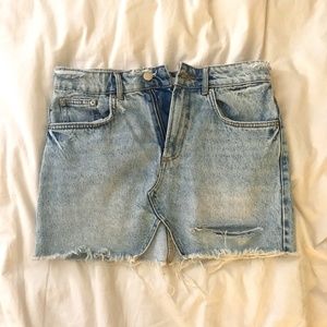 ZARA ripped denim skirt